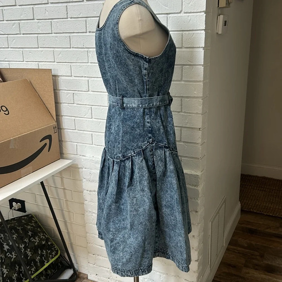 Vintage Miss Lizz Acid Wash Drop Waist 7/8 Dress NWT - Picture 5 of 12